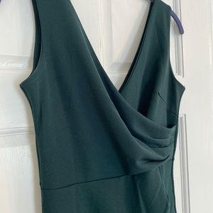Emerald green formal dress with side slit
